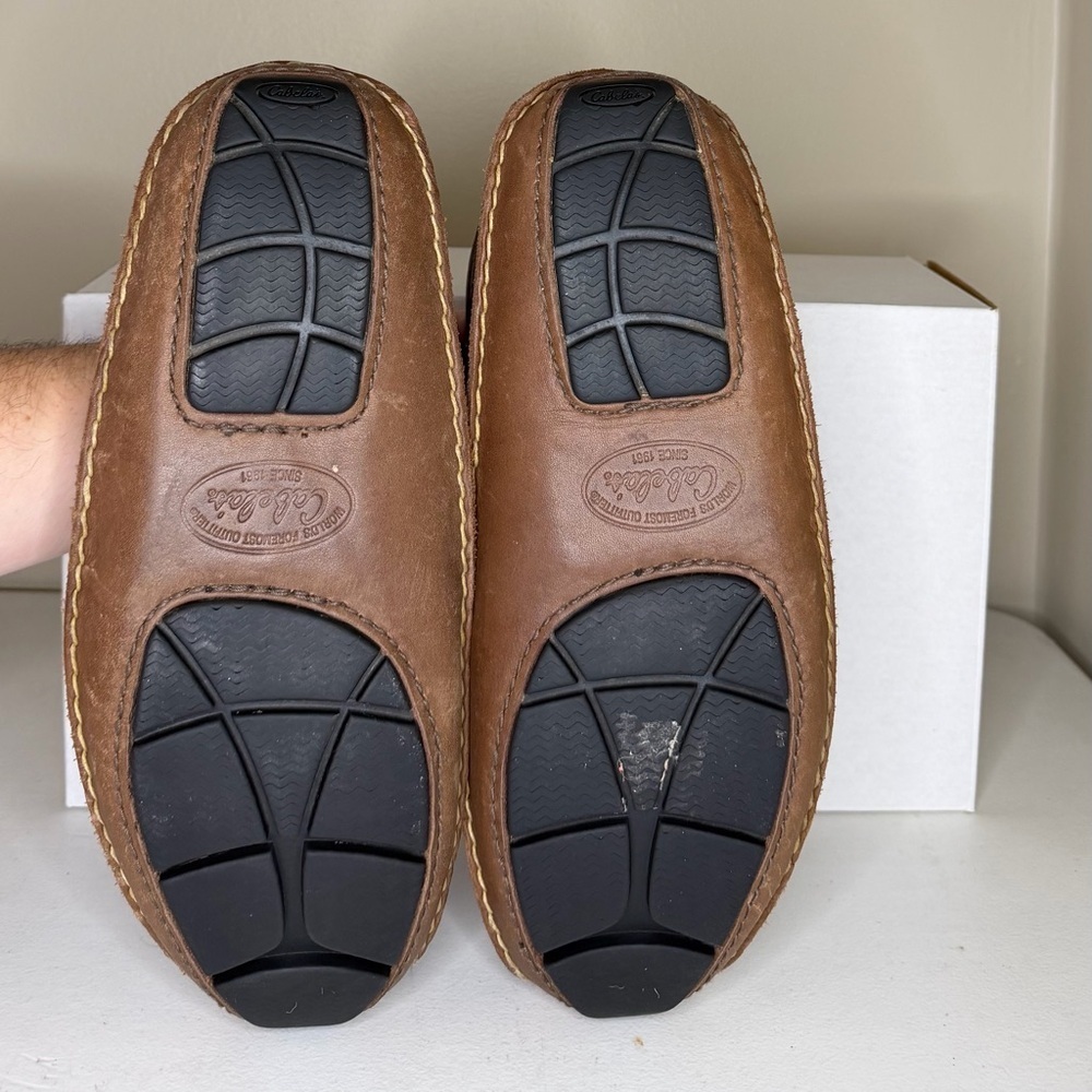 Cabela's Rich Brown Leather Tassel Slip-Ons - Picture 4 of 5